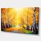 Designart - Yellow Autumn Trees in Sunray - Large Landscape Canvas Art Print